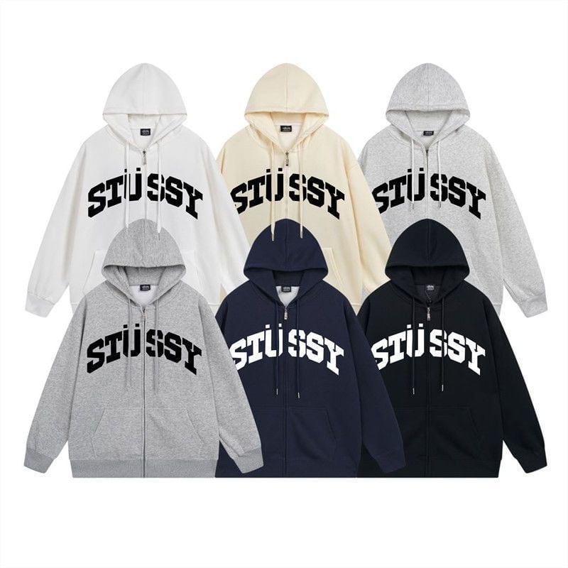 ステューシー] ジップアップパーカー BLOCK SPORT ZIP HOODIE 2COLORS
