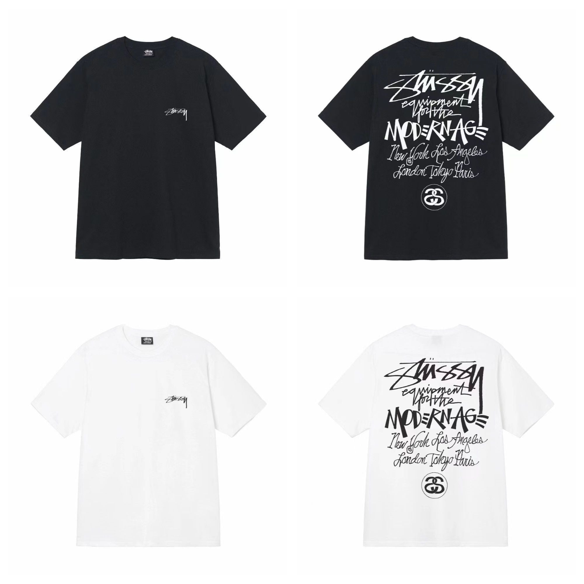 STUSSY黒TシャツSサイズSTATE OF MIND SINCE 1980白