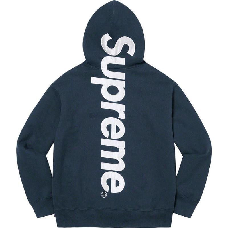 22AW Week9 Supreme Satin Applique Hooded Sweatshirt