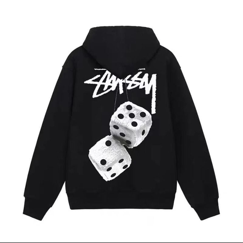 Stussy ブラック サイコロ　スウェット Stussy ステューシー ブラック ダイス サイコロ スウェット Lサイズ
