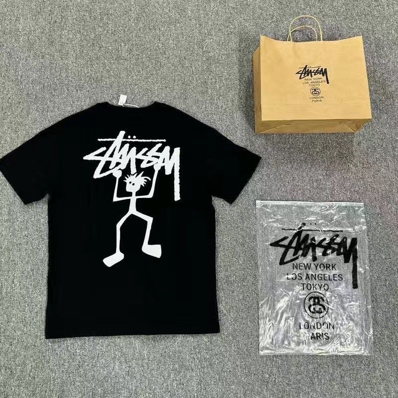 STUSSY / 半袖Tシャツ/シャドーマン/ブラック/S STUSSY（ステューシー） カットソー 半袖 STUSSY バックプリント