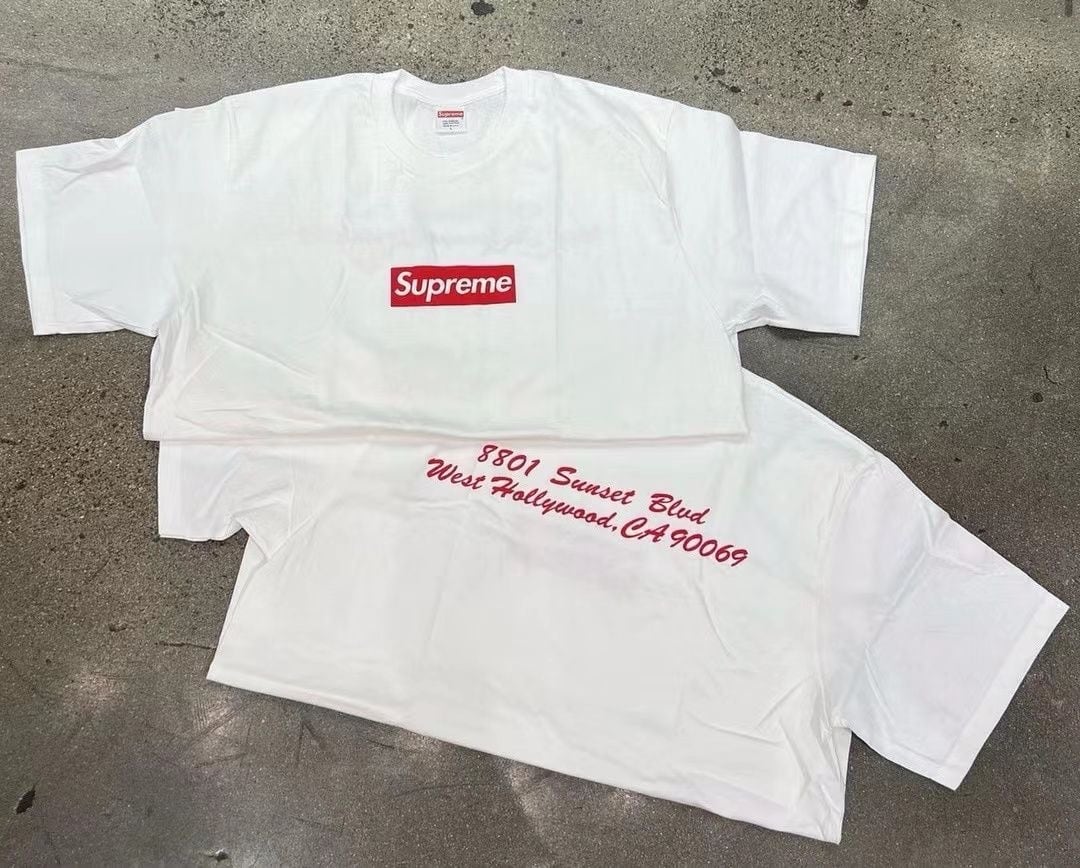 Supreme ホワイト Tシャツ 8801 Sunset Blvd M Supreme West Hollywood