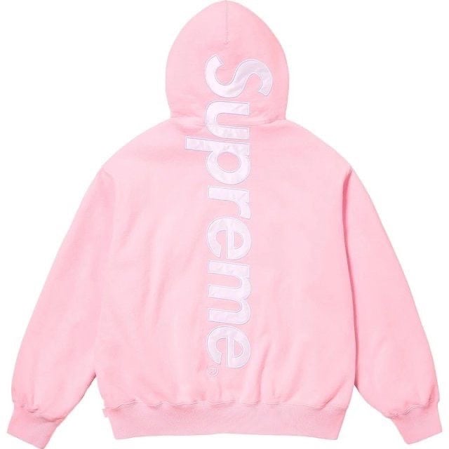 22AW Week9 Supreme Satin Applique Hooded Sweatshirt