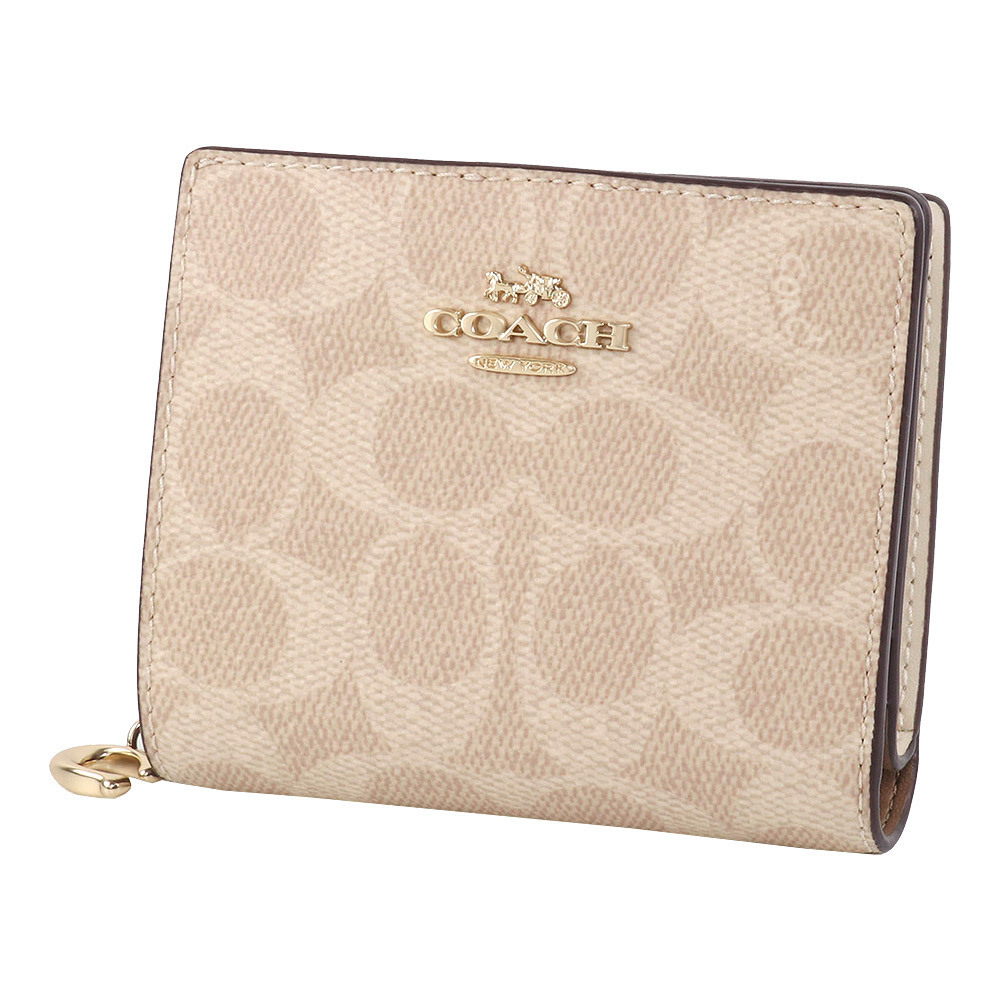 【即発】コーチ SNAP WLT SIG CNVS CW789 IMXAQ Coach] Outlet Snap Wallet Signature Canvas CW789 IMXAQ