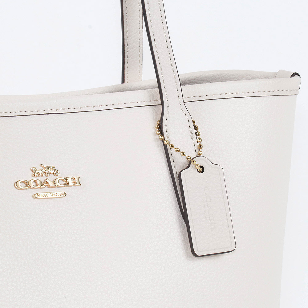 COACH ホワイトレザー トートバッグ コーチ COACH ワンショルダーバッグ レザー トートバッグ 白