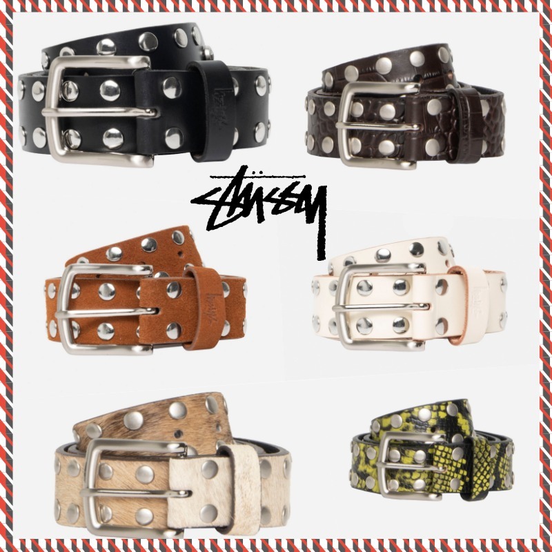 美品 モーガン蔵人着用 STUSSY 8 BALL STUDDED BELT STUSSY - Stussy 8 BALL STUDDED BELT 黒 S/Mの通販 by ケンタ