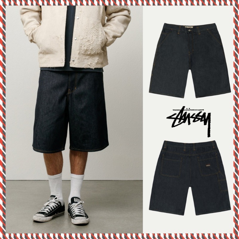 ★25SS 大人気★STUSSY DENIM WORK SHORT Stussy Raw Denim Work Short Indigo Men's - SS25 - US