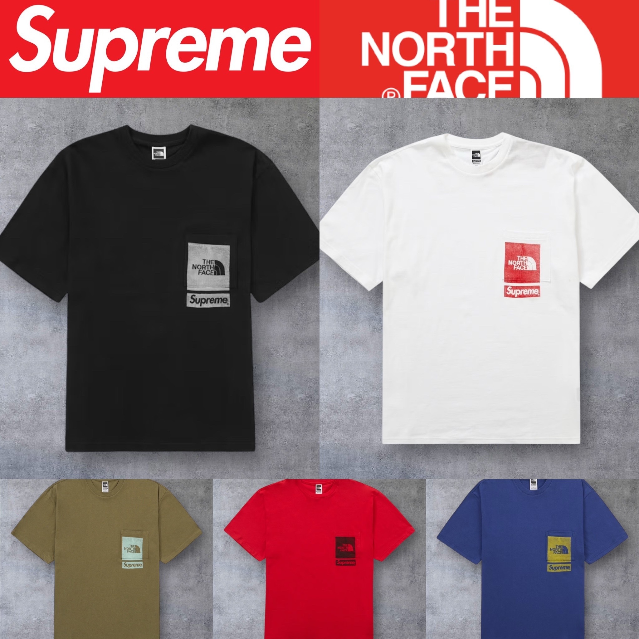 2023SS】シュプリーム ノースフェイス Printed Pocket Tee