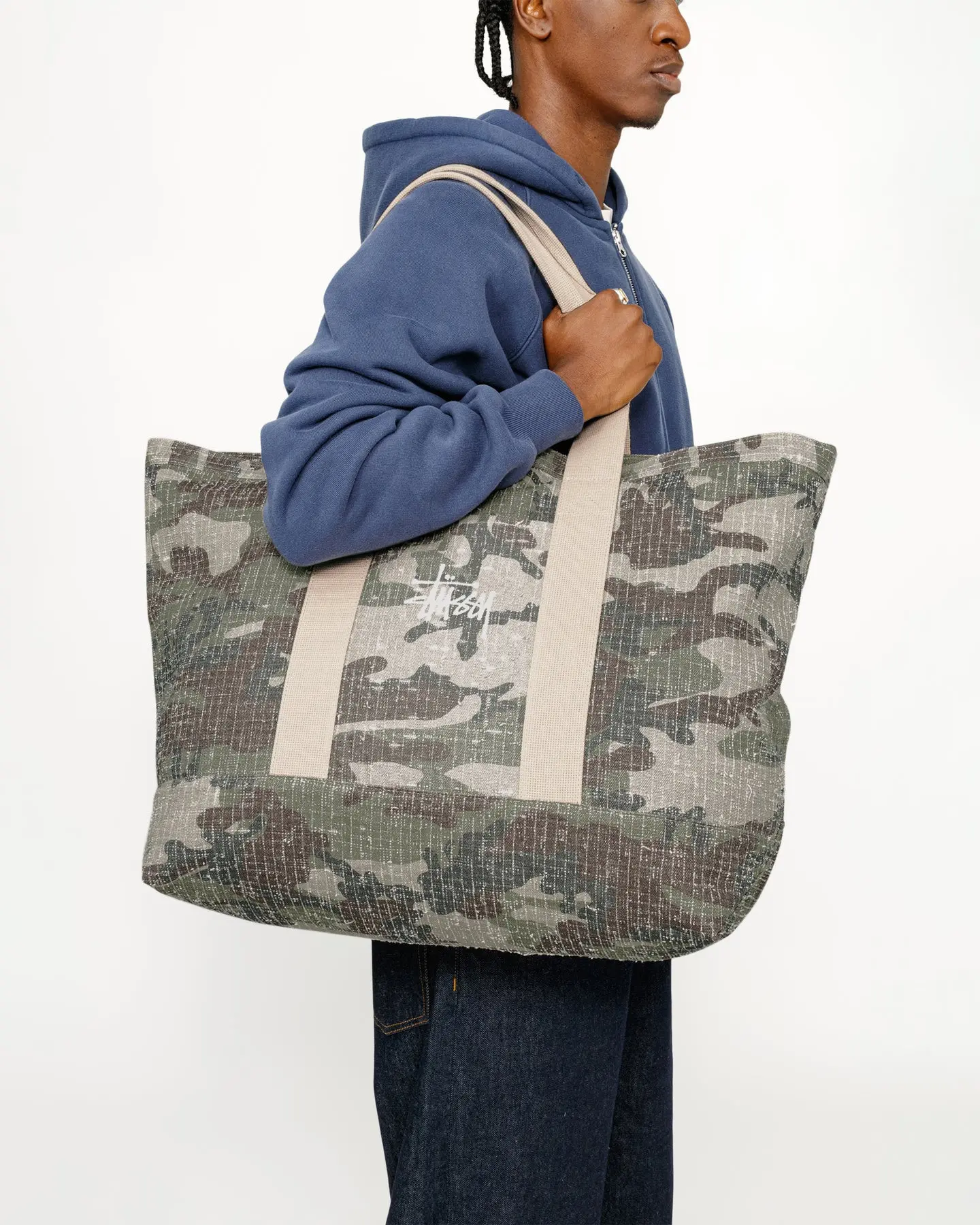 s*s様 【Stussy】Needle Punch XL Tote Bag Stussy Needle Punch Faded Camouflage XL Tote Bag | eBay