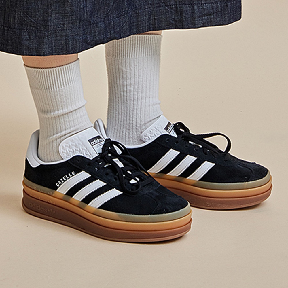[大人気] アディダス W GAZELLE BOLD BLACK WHITE IE0876